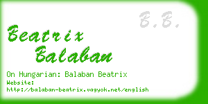 beatrix balaban business card